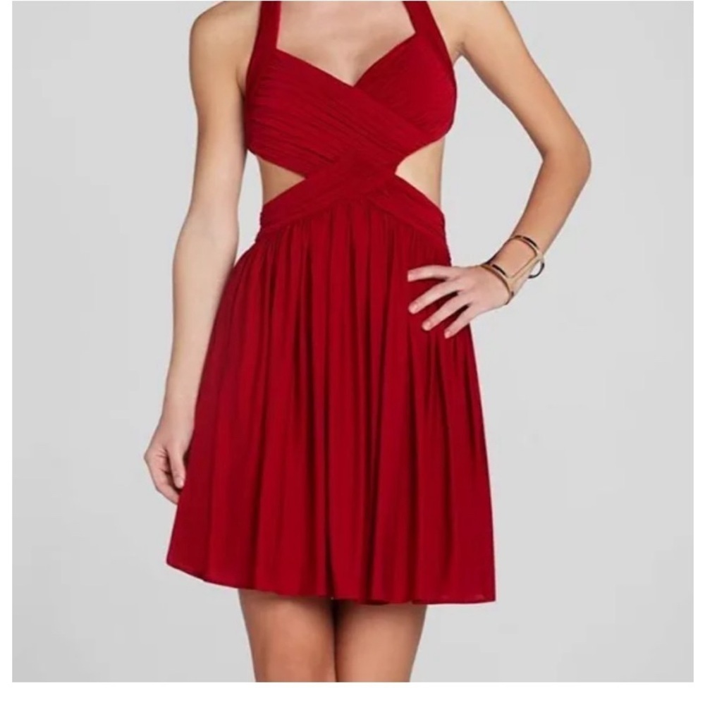 Bcbg red dress cut out open back